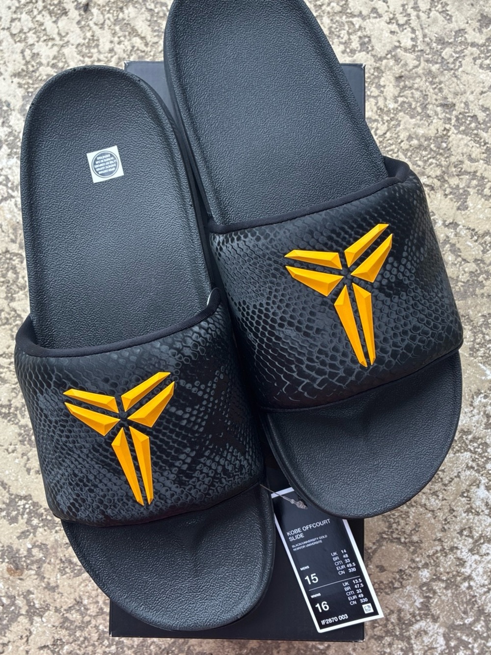 Brand new with tags. Kobe offcourt slides. Men’s size 15. NWT.